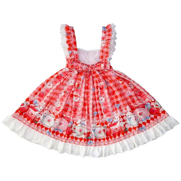 Strawberry bunny dolly strap dress red - Picture 5 of 6